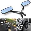DREAMIZER Specchietti laterali Moto 8mm 10mm Nero Moto Rettangolo Specchietto retrovisore Manubrio Specchietto laterale per Bobber Cruiser Choppers Touring ATV Sport Bike