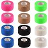 YOLAISI 12 Rotoli Benda Elastica Coesiva, Yolaist Garza Autoadesiva Bende Nastro Crossfit Benda Elastica per Fasciatura 6 colori 5m x 2.5cm
