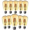 OUGEER 10 Pezzi OUGEER LED Filamento Lampadina E27 ST64 6W 2200K Bianco Caldo 600Lm Vintage Edison Stile 60W Incandescente Equivalente Non-dimmerabile