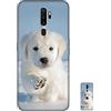 HopMore Nero Cover per Oppo A9 2020 / A5 2020 Silicone Morbide Disegni Custodie Bella Custodia Antiurto Gomma Case Morbido Caso Gel AntiGraffio - Cane Bianco