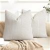 YCOLL Set di 2 Federe Cuscini Divano 60 x 60 Cuscini per Divano in Cotone e Lino Strisce Cuscino Decorativo Boho Copricuscino Divano Soggiorno Camera da Letto Copricuscino 60 x 60 Nero