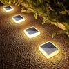Lacasa Luci Solari Giardino, 4 Pezzi 30LM LED Lampada Solare da Esterno IP68 Impermeabile Luci per Sentieri Auto On/Off Luce Solare per Ponte Passo Vialetto Scale, Bianco Caldo 2700K Quadrato
