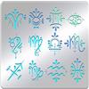 BENECREAT - Stencil in metallo con motivo zodiacale, 15,6x15,6 cm, stencil in acciaio inossidabile per taglio del legno, pittura murale, artigianato e decorazione