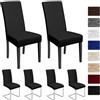 BalladHome Coprisedie con Schienale 6 Pezzi Coprisedia Elasticizzato Copertura della Sedia Fodere per Sedia Universale e Facile da Pulire Adatto a Molte Occasioni (6 Pezzi,Nero)-J