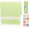 Artexia Telo Mare Grande In Cotone Riciclato Telo Spiaggia 90x170 cm Asciugamano Da Spiaggia Telo Mare XXL Asciugatura Rapida Ultra Leggero E Morbido (Verde Mela)