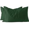 Russo Tessuti Coppia Federe Guanciali Cuscini Maestri Cotonieri 100% Puro Cotone Color-Verde Scuro