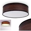 hofstein Plafoniera Chazy, lampada da soffitto in plastica/tessuto in look bianco/marrone/legno, 1 presa E27, 15 watt, design retrò/vintage