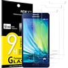 NEW'C 3 Pezzi, Vetro Temperato per Samsung Galaxy A5 2015 (SM-A500F), Pellicola Prottetiva Anti Graffio, Anti-Impronte, Senza Bolle, Durezza 9H, 0,33mm Ultra Trasparente, Ultra Resistente