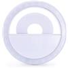 APM 572013 - Mini Ring Light per Smartphone - Anello luminoso con 20 LED - Luce fotografica di ricarica Micro-USB - Selfie Ring Light sotto forma di pinza - Batteria 60 MAH - Leggero - Bianco