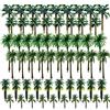 Woohome Palme da Cocco, 44 Pz Palme da Cocco Verdi Modello Albero di Cocco Charming con 5 Pz Mini Ombrello per Modellismo Ferroviario Architettura Diorama Paesaggio Fai da Te (Style C)