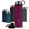 720°DGREE Borraccia termica 750 ml noLimit - Bottiglia acqua termiche in acciaio inox - Senza BPA - Borracce perfetto per bevande (710ml) calde, fredde, università, ufficio, all'aperto +2 Coperchi