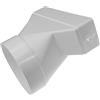 Vent Systems 204 x 60 mm connettore per canale rotondo rettangolare piatto fino a Ø 125 mm - ingresso per tubo orizzontale corto, giunto di uscita - riscaldamento raffreddamento, attacco di