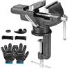 SWAWIS Nero Morsa da Banco Larghezza Ganasce 75mm con Base Girevole 360° | per Fissare Pezzi di Legno e Metallo