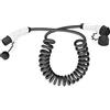 DIGITUS Cavo di ricarica Mode 3 per auto elettriche e PHEV - 5 m - Tipo 2 - Trifase - 16 A - 11 kW - Cavo a spirale - Nero