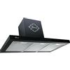 Gurari cappa da parete 462 BL 9 Pr, cappa aspirante in acciaio inox 90 cm/pannello in vetro nero/aspirazione 1000m³/h / 3 livelli/cappa aspirante aria viziata