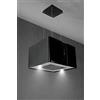 GURARI Island Hood 331 45 BL Pr nero Ricircolo Island Cooker Hood 45 cm Ceiling Hood 1000 m³/h Black Glass 4 Levels Display LED Lighting