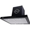 Gurari 462 BL 6 Pr, nero, 1000 m³/h, TouchControl, telecomando, cappello a parete, cappello della stufa, cappuccio di ricircolo/evacuazione della a