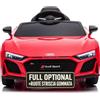 TOYSCAR Auto Macchina Elettrica 12V NEW Audi R8 Spyder per Bambini Led MP3 con Telecomando Sedile in pelle Rossa