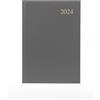 Collins Debden Collins Essential - Agenda settimanale 2024, formato A5, agenda completa 2024, vista giornaliera, settimanale e mensile, formato A5, colore grigio