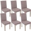 Mendler Set 6X sedie Littau Tessuto per Sala da Pranzo 43x56x90cm Grigio Piedi Color Rovere