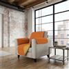 Italian Bed Linen TRENDY Copridivano Impermeabile Waterproof - Salvadivano Bicolore e Double Face in Microfibra 100% poliestere, Telo Copertura Divano per Cani, Gatti e Liquidi, Arancio/Giallo 1 Posto