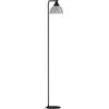 Eglo lampada da terra Beleser, metallo in nero e vetro fumo nero-trasparente, con interruttore a pedale, illuminazione da terra con attacco E27