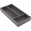 NINKA Connect 2287.90 10111 - Sistema di organizzazione per cassetti, portaposate a 3 scomparti, vassoio base grande, 40 x 20 x 5 cm, in plastica grigio scuro, argento, 400 mm