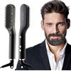 ANLAN Mini Piastra per Capelli e Barba Uomo ANLAN,Spazzola Lisciante Elettrica 30s di Riscaldamento Rapido Ionico,Pettine della Capelli e Barba per Lo Styling Lunga e Corta