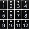 StayMax Targhette portachiavi rettangolari numerate, in plastica ABS, numerate, con foro (1-50, nero)