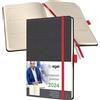 SIGEL C2455 Conceptum Agenda settimanale 2024, motivo Casual, 13,5 x 20,3 cm, copertina rigida, 192 pagine, grigio, rosso