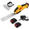 Wenosda Cesoie da giardino a batteria, 2 in 1, cesoie senza fili e tagliasiepi, batteria portatile per erba e arbusti, 2 batterie ricaricabili agli ioni di litio da 24 V, 2000 mAh, 2 coltelli