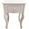 Comodino Bianco Shabby Comodino Alto per Cameretta in MDF Tavolino con due  Mensole per Soggiorno Multiuso 38x28x71cm