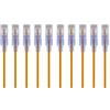 Monoprice Cavo patch Ethernet Cat6A UTP, 30 AWG, 10 G, in puro rame nudo, antigroviglio, RJ45, serie SlimRun, 15,2 cm, giallo, confezione da 10