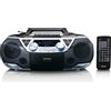 Lenco SCD-720 - Boombox DAB+ - Bluetooth 5.0 - lettore CD/MP3 - ponte cassette - radio FM - porta USB - 2 x 6 Watt RMS - Bass Reflex - telecomando - argento