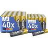 VARTA Batterie 20x AA & 20x AAA, confezione da 80, pile Mix Pack, Power on Demand, Alcaline, pacco di stoccaggio in confezione ecologica, Made in Germany [Esclusivo su Amazon]