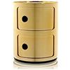 Kartell Componibili Contenitore 2 Elementi, Base Tonda, ABS, Oro, 32 x 32 x 40 cm