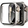 Neitra [2Pezzi] per Apple Watch Pellicola Protettiva Serie 7 2021 e 8 2022 e 9 2023 Custodia 45mm, iWatch Cover Protettiva per PC a Vetro Temperato Integrata