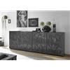 Tecno Arredo 3 Living Madia 4 ante PRISMA colore nero