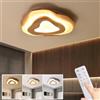 SENFAY Plafoniera LED Legno Dimmerabile Con Telecomando 3000K-6000K 35W Moderna in Legno, Ø40CM 2800LM Lampadario LED per Camera da Letto, Cucina, Soggiorno, Corridoio
