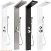 HUOLE Colonna Doccia HUOLE In acciaio Inox 304 Spazzolato, Miscelatore Pannello Design Moderno Multifunzione Soffione Idromassaggio Doccia A Cascata Doccetta (15 * 47 * 130 cm-argento)