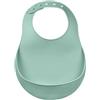 BÉABA, Bavaglino per Neonato in Silicone, Impermeabile, Regolabile: varie tacche, Morbido e leggero, Delicatissimo, Facile da pulire, Ampia tasca per raccogliere la pappa, verde salvia