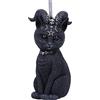 Nemesis Now Cult Cuties Pawzuph - Ornamento da appendere, 10 cm, in resina, nero, adorabile gatto cornuto, in resina, dipinto a mano