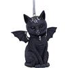 Nemesis Now Cult Cuties Malpuss - Ornamento da appendere a forma di gatto occulto alato, 9,2 cm, in resina, colore: nero, dipinto a mano