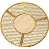 DRW Sottopentola a griglia in metallo e centro in legno in oro e naturale, 20 x 2 cm, legno 8,6 cm
