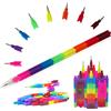 ICEPAPA, 64 Pezzi Matite Impilabili Deformabili, Sostituibili per Cancelleria Scuola Creativa, Regalo Festa Bambini (Portapenne Scuro)