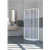 GRANISUD Box Doccia in PVC SEMICIRCOLARE 80 x 80 cm H 170 cm, Bianco, cabina doccia con apertura laterale con una anta a soffietto