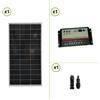 Kit camper pannello solare monocristallino 150W 12V regolatore doppia batteria 2
