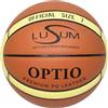 Lusum Optio, pallone da basket per interni ed esterni, in pelle sintetica, misura 5, 6 e 7, Marrone chiaro/crema., 6
