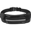Hypefit Marsupio in neoprene sportivo da corsa negro. Unisex impermeabile con strisce riflettenti, scomparto per bottiglia d'acqua e cinturino regolabile, tasca per smartphone.