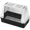 Ferplast ATLAS CAR MINI Trasportino per Cani da Auto con Tappeto Drenante, Maniglie, Griglia Ventilazione, Doppia Apertura Scorrevole con Chiusura Sicura, Max 10 kg, 72 x 41 x h 51 cm